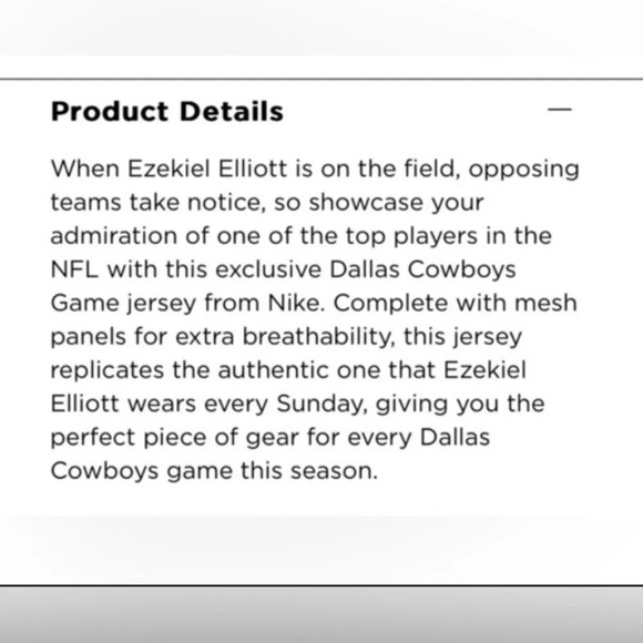 NIKE x NFL EZEKIEL ELLIOTT Dallas Cowboys Team Game Jersey in White - Picture 6 of 7